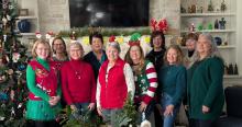  This group of ladies gathers monthly to have coffee, selecting a different location each month to support small business coffee houses.  For their holiday coffee, they opted out of a traditional gift exchange and instead decided to support a local food pantry in the county.  They contributed $700 dollars to the Elk Point Food Pantry. From left: Lora Trudeau, Marilyn Scott, Jackie Trudeau, Kelleye Dailey, Deb Karpen, Alice Collette, Barb Corio, Dawn Heaton, Mary Schmitz, and Deb Dailey.  Not pictured: Jana 