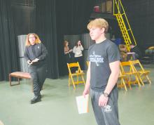 EPJ’s one-act students can be seen here rehearsing for their production of “Bobby Wilson Can Eat His Own Face” by Don Zolidis. See more photos on page 10. Submitted photo