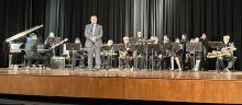 Panther band director Brian LeMaster introduces Dakota Valley’s jazz band on March 20, 2025 during a concert in the Performing Arts Center. Submitted photo