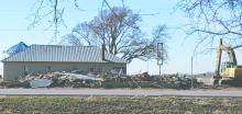 The iconic Spink Cafe building was demolished recently. Photo submitted by Linda Scarmon
