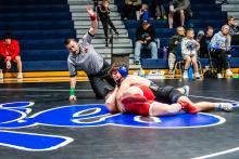 EPJ Senior Gunner Ewing looks in control against his opponent from Luverne, MN. Photo by Peterman Sports Photography • stevepeterman5@gmail.com
