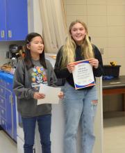 Yixian Norby and Gracelynn Bruns hear the news that they have been selected to attend the 2026 Special Olympics USA Games.Photos by Kelly Riibe • times2reporter@gmail.com