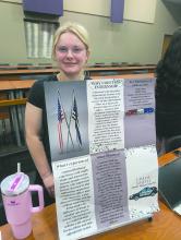 Chloe Smith, a Dakota Dunes resident and DV junior, spoke about her internship with the North Sioux City Police Department on May 8, 2025. Photo by Kelly Riibe • times2reporter@gmail.com