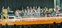 The Panther high school band played four songs for the audience on May 1, 2025. 2025. Photo by Kelly Riibe • times2reporter@gmail.com