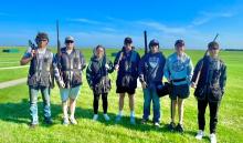 Members of the Dakota Valley Trap Team who attended the State Tournament in Aberdeen. From left: Colby Mullin, Sam Chartier, Claire Wiebelhaus, Garrett Wiebelhaus, Andrew Derochie, AJ Cheever and Grayson Duhaime. Submitted photo