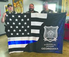 The Union County Sheriff’s Office received a generous donation of blankets from the Eternal Few LE/FF MC – Loess Hills chapter. Deputy Caleb Mohror, pictured here, accepted the blankets on behalf of the department, which will be distributed among patrol vehicles to support those in need during emergency response.