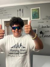 Kamrynn Thiry mowed 50 lawns for free in 41 days as a way to give back in the “50 Yard Challenge”. Submitted photo