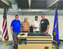 The American Legion Post 134 donated $1,000 to the Elk Point Volunteer Fire Department. Pictured is Scott Staum, Ed VanCleave, Ben Klunder and Marty Pierce. Submitted photo