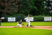 Grayson Girard makes it to 2nd base for the steal versus Dakota Valley on July 16th. Photo by Peterman Sports Photography • stevepeterman5@gmail.com