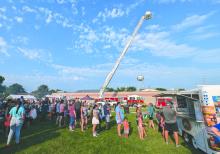 North Sioux City hosted a “National Night Out” event for the community on Tuesday, August 5, 2025. The line for snow cones was long, but worth the wait for the fun treat. Photo by Kelly Riibe • times2reporter@gmail.com