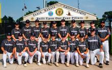 DV 16u Junior Legion earned 3rd place at the 2025 state tourney. Front row kneeling from left: Coach Travis Derochie, Brayten Bauer, AJ Cheever, Reid Huber, Aaron Bruns, Tyler Kloucek, Drake Vondracek, Cameron Curry, and Coach Paul Bruns. Back row standing from left: Geno Irwin, Micah Dembowski, Andrew Scott, Eli Orris, Breckyn Gonzalez, Vaughn Hoffman, Bryce Anderson, Jacob Long-Rud, Andrew Derochie, and Coach Joe Vondracek. Photo by Peterman Sports Photography • stevepeterman5@gmail.com