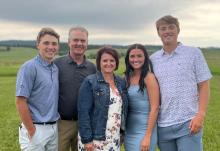 Angie Langle, an educator at EPJ, can remember the events of 9-11 well and kindly shared her memories with the newspaper. She is seen here with her family. From left: Carter Langle, Wade Langle, Angie Langle, Emily Bauer and Kyle Bauer. Submitted photo