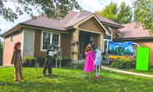 The Tureaud Family, of Dakota Dunes, has their annual skeleton display out for the 2025 Halloween season and it is 'Wicked'. Photos by Kelly Riibe • times2reporter@gmail.com