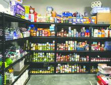 Dakota Valley student council’s pantry drive filled shelves with donated food, toiletries and clothing.