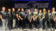 Dakota Valley hosted Tea Area Schools for an in‑person esports competition on Dec. 4, 2025. From left: Michael Todd, Nathan Rathgeber, Landon Greene, Ethan Kimsey, Hunter Wood, Jaxon Jo‑hanneson, Ben Grunewaldt, Vanessa Halling, Henrik Rimmer, Kiarra Osterman and Colton Rimmer. Submitted photo
