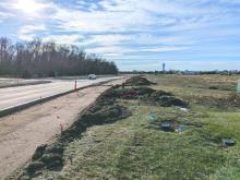 Path work along Sioux Point Road was observed at the end of 2025. This view is from near Saint Teresa of Calcutta Catholic Parish Church looking towards the business and medical district in Dakota Dunes. Photo by Kelly Riibe • times2reporter@gmail.com