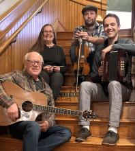 Members of the Rowena Céilí Band — Jim Groth, Jill Groth, Josh Scott and Mike Pettman — will bring traditional Irish music to Jefferson Beer Supply’s St. Patrick’s Day celebration on Sunday, March 15. Jim Groth is a South Dakota Rock and Roll Hall of Fame musician, and tin whistle player Jill Groth grew up in Elk Point. Submitted photo