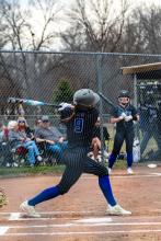 Laney Trometer hit a lead-off home run for EPJ in their home game versus Vermillion. Photo by Peterman Sports Photography • stevepeterman5@gmail.com