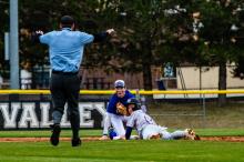 Tyler Kloucek slides in, and is safe, at 2nd base during the Panther’s game versus Canton. Photo by Peterman Sports Photography • stevepeterman5@gmail.com