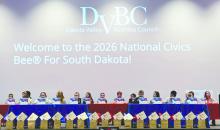 Several DV 6th graders took the stage to compete in the South Dakota Civics Bee, on April 7, 2026, at the RE/MAX City Centre. Photo by Kelly Riibe • times2reporter@gmail.com