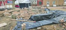 Restoration work continues on the historic beehive brick kiln on the Murtha property in Elk Point in April 2026. The Union County Historical Society is repairing the 19th‑century structure with funding from the Fern Chicoine estate. Submitted photo