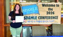 The 2026 Emerging Educator Award, from the South Dakota Association for Middle Level Education, was awarded this year to EPJ’s Cassandra Schmith. Submitted photo