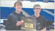 Juniors Owen Norby and Nathan Rathgeber played well all season and at state to be the esport champs in Minecraft, from left: Owen Norby and Nathan Rathgeber.