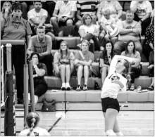 Addie Kleis had 6 kills against Elk Point-Jefferson Sept. 1. Photo by Peterman Sports Photography • photoman@iw.net