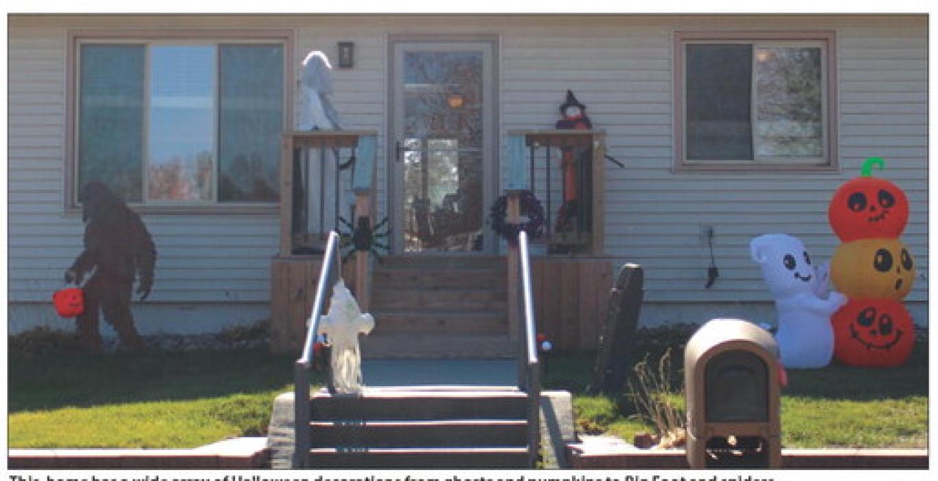 This home has a wide array of Halloween decorations from ghosts and pumpkins to Big Foot and spiders. Photo by Beth Sherard-Hutcheson • times1reporter@gmail.com