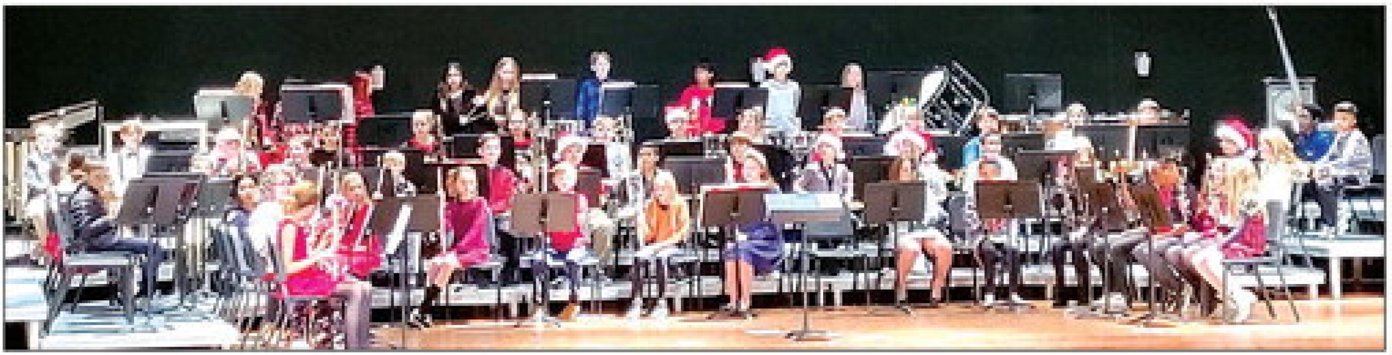 The 4th and 5th grade band being introduced by band director Drew Ohlendorf.