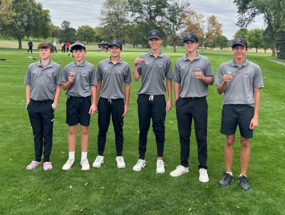 The Dakota Valley boys golf team qualified for the state tournament. Pictured are, from left, Cash Slater, Matt deBeer, Tate Cornelsen, Tyler Cornelsen, Dylan Lukken and Logan Collette. Submitted photo