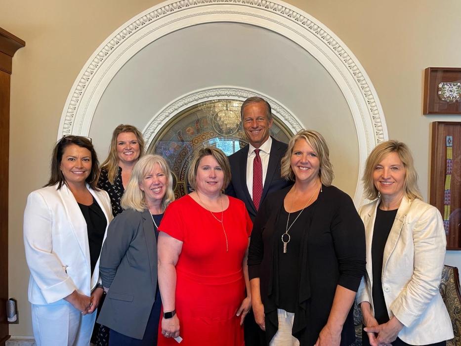  Pictured are, from left, Monica Waltman (Special Education Director in Douglas County), Laura Welch (CASE President and Special Education Director in Lennox), Kathleen Cook (Augustana professor), Michelle Powers (President of CEC and Augustana professor), U.S. Senator John Thune, Linda Steele (CASE President-elect and Dakota Valley Specials Services Director) and Wendy Otheim (past president of CASE and Special Education Director at Brandon Valley).