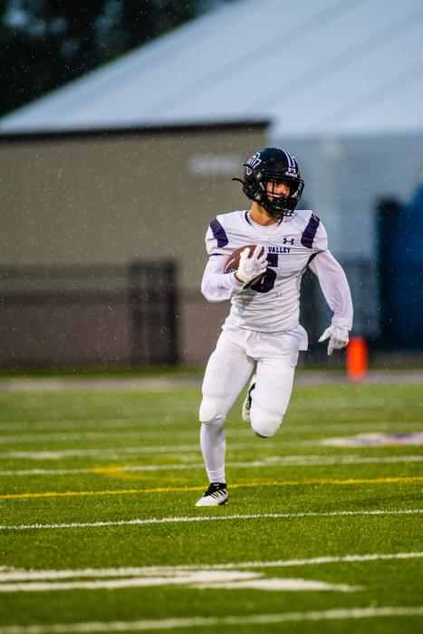 Jaxon Hennies returned a punt for a touchdown against Sioux Falls Christian Sept. 9. Photo by Peterman Sports Photography • photoman@iw.net