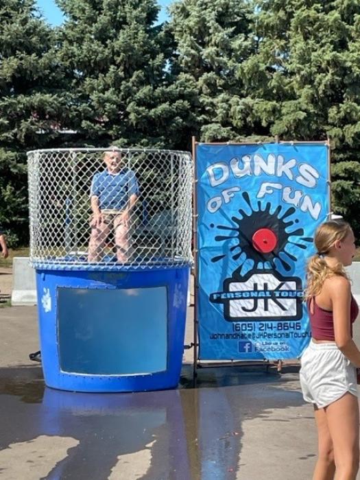 Jim Bolin was a popular attraction in the dunk tank. Submitted photo