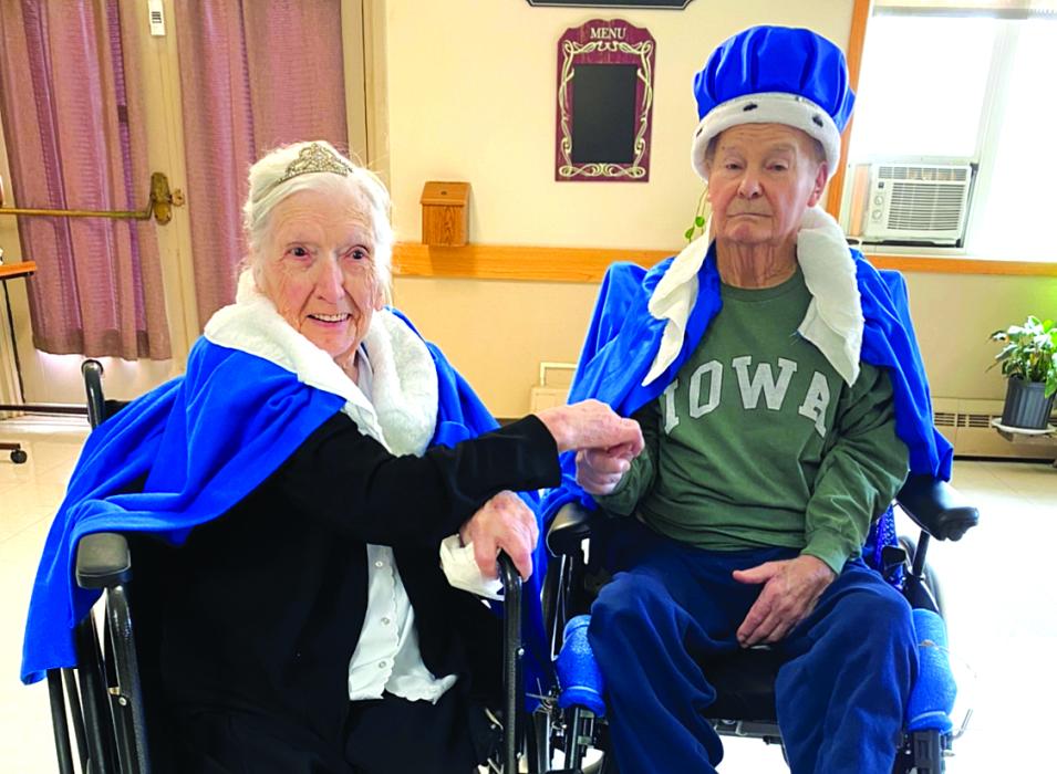 King Chace Fornia and Queen Alyssa Chytka, pictured at left, were crowned Elk Point-Jefferson’s 2022 Homecoming King and Queen, but they weren’t the only ruler’s in town.  	Prairie Estates Care Center also crowned a Homecoming King and Queen of their own. Presented with the honors this year were Queen Odalite Erickson and King Darrell Lanegan.