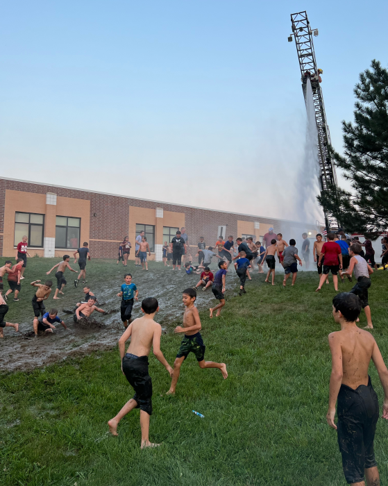 The North Sioux City Fire Department provided water fun to all of the players, as well as some coaches and parents who got pulled into the excitement.