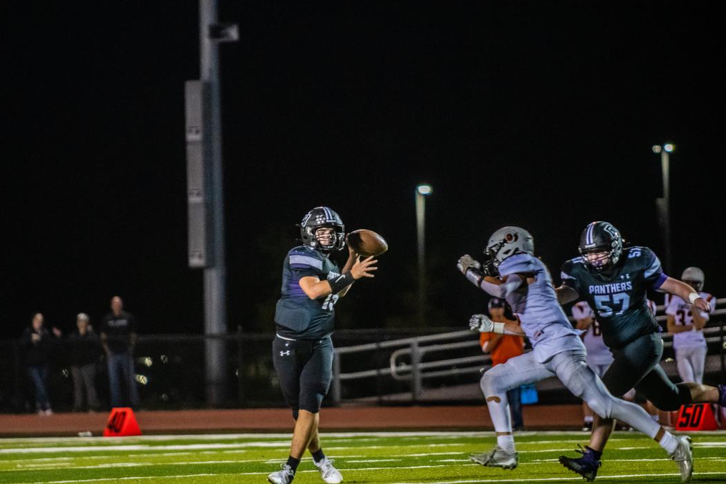 Ethan Anema threw two touchdown passes and ran in for one touchdown against Lakota Tech Oct. 7. Photo by Peterman Sports Photography • stevepeterman5@gmail.com