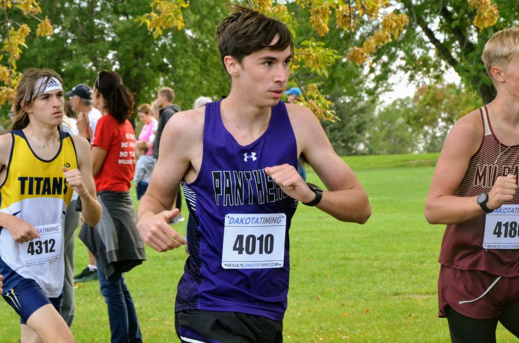 Brayden Karkalik had a large kick at the end of the Lennox Invite gaining another three places before crossing the finish line. Photo by Kelly Riibe • times2reporter@gmail.com