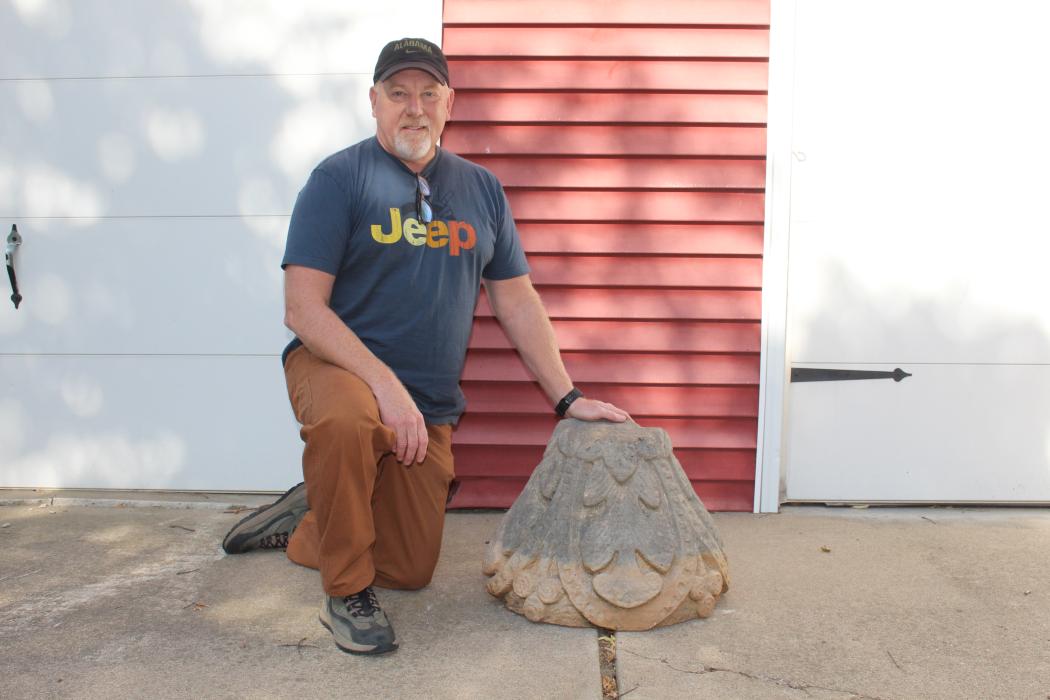 Ernie Nickels donated a piece of the old Union County Courthouse to the Union County Historical Museum after being in the family for 45 years.