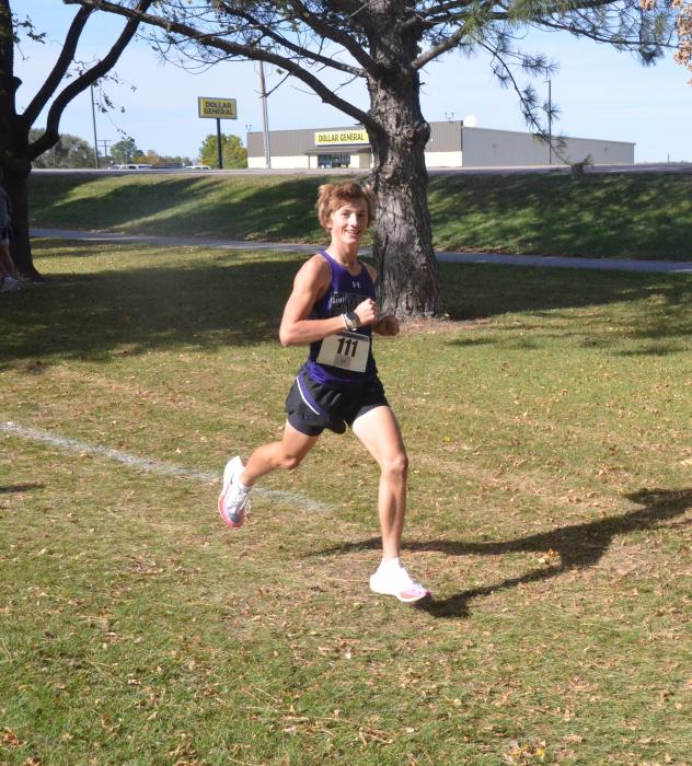 Jack Brown was happy about leading the way in the boys varsity run at the Conference Meet Oct. 6. Photo by Kelly Riibe • times2reporter@gmail.com