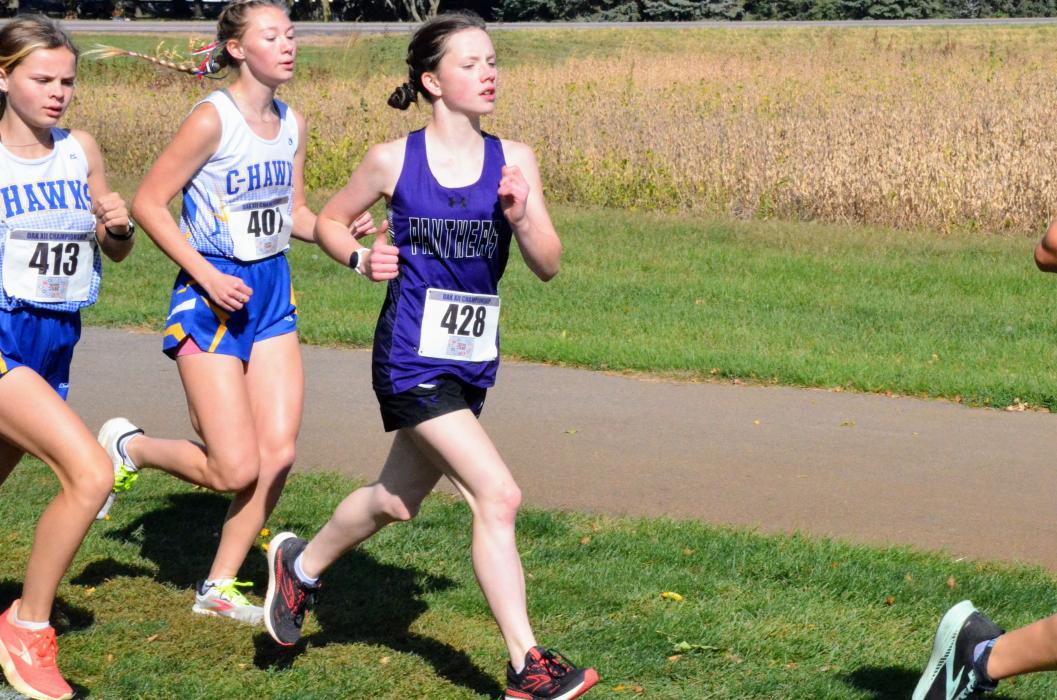 Mia Riibe ran a personal best at the Conference Meet Oct. 6. Photo by Kelly Riibe • times2reporter@gmail.com
