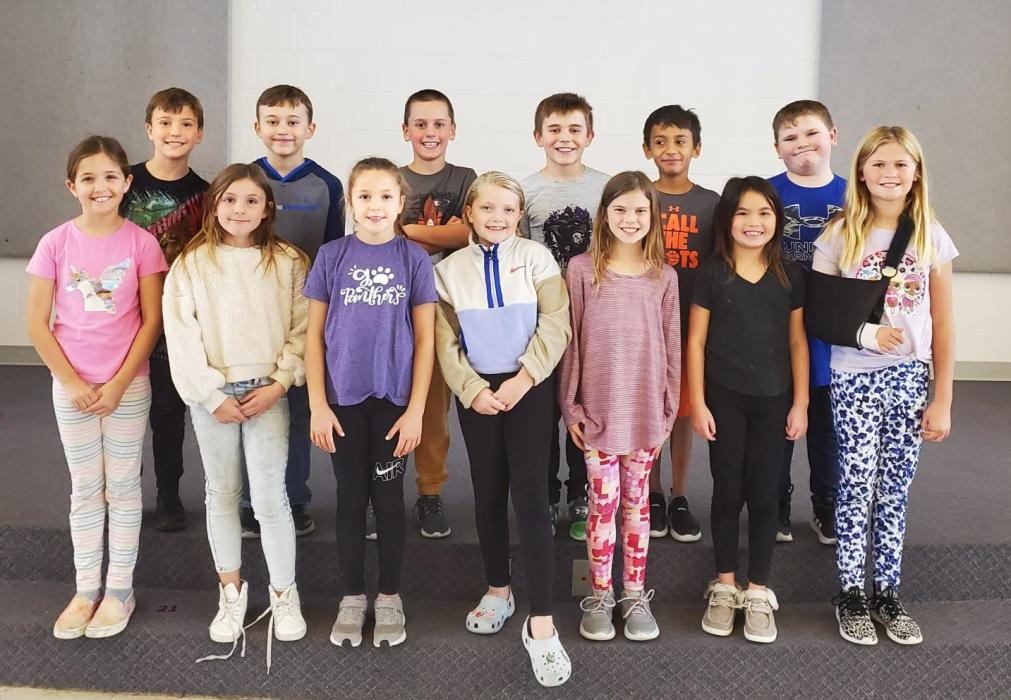 Maloney’s October MVPs for third grade are, front from left, Eliza Keller, Felicity Fox, Eva Bernard, Adelyn Ward, Charlee Barnhart, Penelope Peterson and Addison Zellmer; and back, Alexander Redler, Brayden Smith, Jacob Bird, Case Behrend, Eliziah Price and Colsen Johnson. Submitted photo