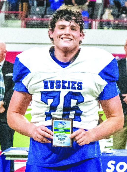 Chace Fornia was awarded Lineman of the Game in the State B Championships Nov. 11. Photo by Peterman Sports Photography stevepeterman5@gmail.com