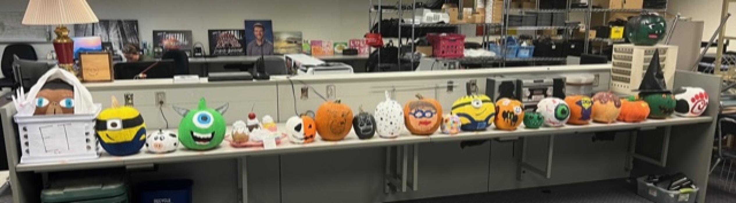 Middle school students decorated pumpkins for the student council sponsored contest. Submitted photo