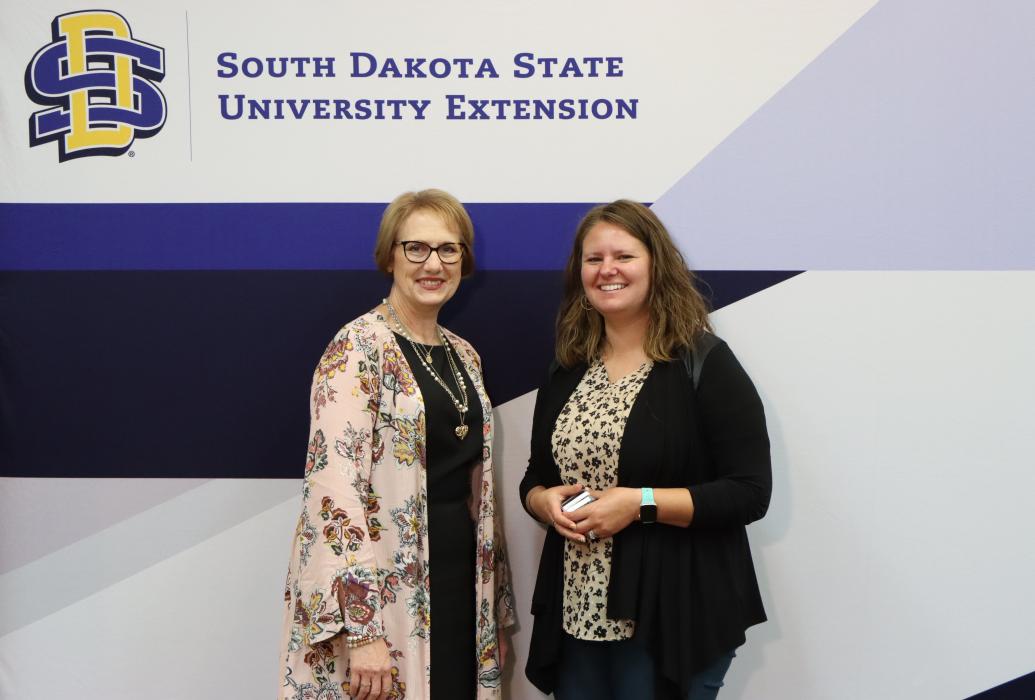 Lauren Hollenbeck, right, was recognized for her 10 years of dedicated service to SDSU Extension and 4-H youth programs. Submitted photo