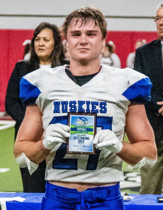 Ben Swatek was awarded as Running Back of the Game during the State 11B Football Championships Nov. 11.  Photo by Peterman Sports Photography stevepeterman5@gmail.com
