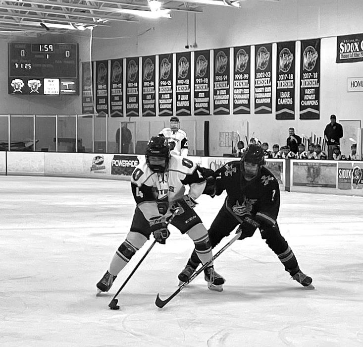 Dakota Valley’s Noah Graham works thru defensive pressure to get a shot on goal. Submitted photo