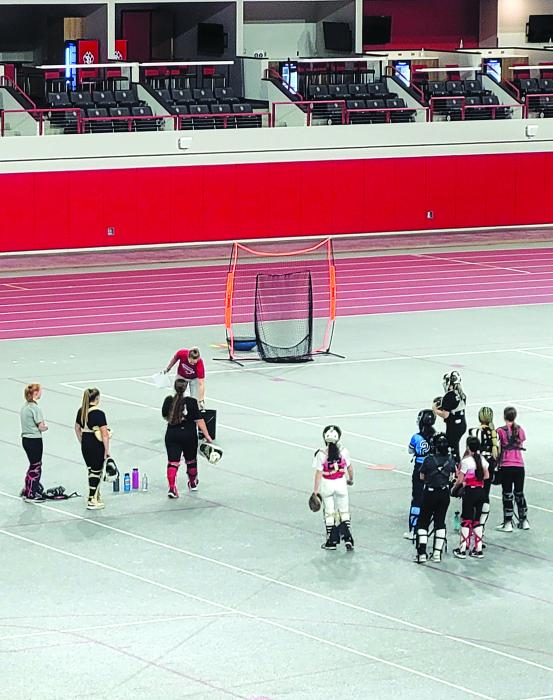 Several middle schoolers and high schoolers from Dakota Valley and surrounding areas attended a softball camp at the Dakota Dome in Vermillion on Dec. 28. Photo by Kelly Riibe • times2reporter@gmail.com