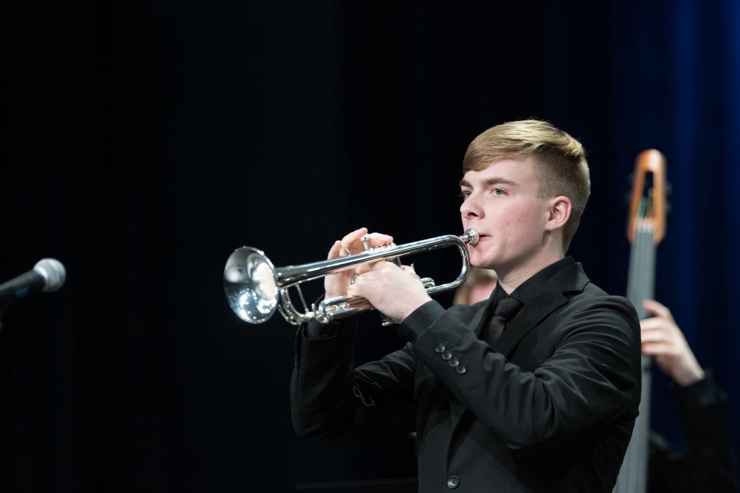 Nick Hanson was awarded for his outstanding solo on the Trumpet. Jayden Axtel was awarded for his outstanding solo on the Trombone.