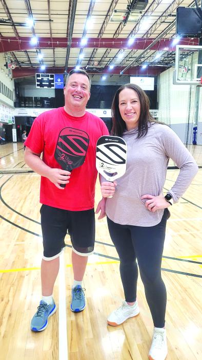 Kyle Schutte and Stephanie Monk are avid pickleball players.